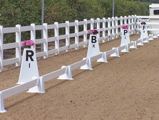 Wellington Dressage Arena set up with Tower Arena Letters